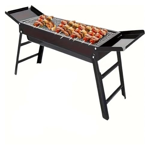 Leichter Holzkohlegrill, zusammenklappbar, Edelstahl-Design for Picknicks, Strandpartys, tragbarer Außengrill von MZSKLW
