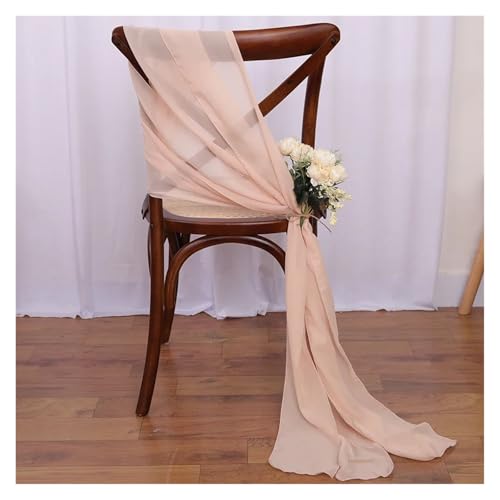 MZSKLW 10 STÜCKE Chiffon Stuhl Schärpen Hochzeit Stuhl Dekoration 16x275 cm Lange for Hochzeit Gang Dekorationen Party Bankett Event(Apricot) von MZSKLW