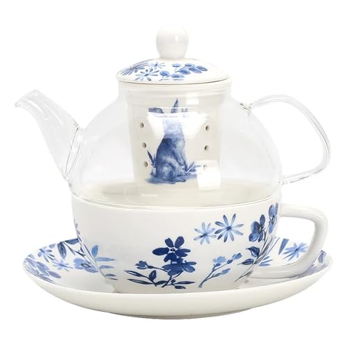 MZSKLW Blaue Blume Porzellan Tee for EIN Set Glas Teekanne Keramik Teesieb Tasse Untertasse Kaffeetasse Gerichte MZSKLW Blaue Blume Porzellan Tee for EIN Set Glas Teekanne Keramik Teesieb Tasse Untertasse Kaffeetasse Gerichte von MZSKLW
