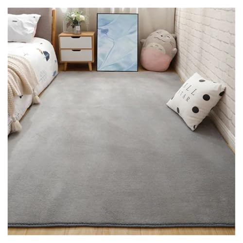 MZSKLW Gepolsterter Teppich, Korallen-Fleece, Schlafzimmer, Nachttisch, Zuhause, Wohnzimmer, Couchtisch, Decke, Erkerfenster, Tatami-Matte, Fußmatte (Grau, 80 x 160 cm) von MZSKLW