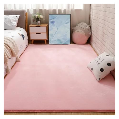 MZSKLW Gepolsterter Teppich, Korallen-Fleece, Schlafzimmer, Nachttisch, Zuhause, Wohnzimmer, Couchtisch, Erkerfenster, Tatami-Matte, Fußmatte (Rosa, 50 x 160 cm) von MZSKLW