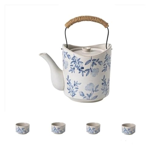 MZSKLW Handbemaltes Porzellan Keramik Teeservice 1 Kanne 4 Tassen Kaffeeservice Teekanne Uhr Tasse Bar Dekoration Trinkgeschirr MZSKLW Handbemaltes Porzellan Keramik Teeservice 1 Kanne 4 Tassen Kaffeeservice Teekanne Uhr Tasse Bar Dekoration Trinkgeschirr von MZSKLW