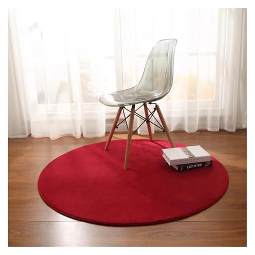 MZSKLW Runder Teppich aus Korallenvlies, für Wohnzimmer, Schlafzimmer, Couchtisch, Fußmatten, Balkon, Erkerfenster, Teppich, Kinderspiel-Krabbelmatte, Dunkelrot, Durchmesser 60 cm MZSKLW Runder Teppich aus Korallenvlies, für Wohnzimmer, Schlafzimmer, Couchtisch, Fußmatten, Balkon, Erkerfenster, Teppich, Kinderspiel-Krabbelmatte, Dunkelrot, Durchmesser 60 cm von MZSKLW