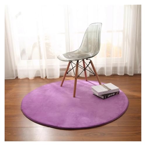 MZSKLW Runder Teppich aus Korallenvlies, für Wohnzimmer, Schlafzimmer, Couchtisch, Fußmatten, Balkon, Erkerfenster, Teppich, Kinderspiel-Krabbelmatte, Violett, Durchmesser 140 cm MZSKLW Runder Teppich aus Korallenvlies, für Wohnzimmer, Schlafzimmer, Couchtisch, Fußmatten, Balkon, Erkerfenster, Teppich, Kinderspiel-Krabbelmatte, Violett, Durchmesser 140 cm von MZSKLW