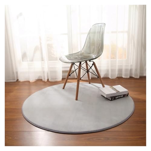 MZSKLW Runder Teppich aus Korallenvlies, für Wohnzimmer, Schlafzimmer, Couchtisch, Fußmatten, Balkon, Erkerfenster, Teppich, Kinderspiel-Krabbelmatte (Grau, Diamant, 70 cm) von MZSKLW