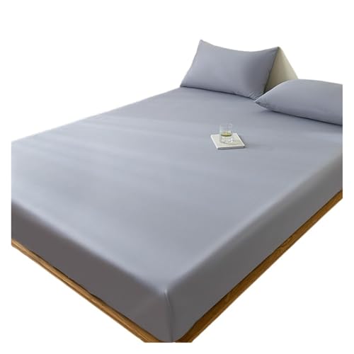 MZSKLW Wasserdichter Matratzenbezug, Spannbetttuch mit Gummiband, rutschfester Matratzenschoner für Einzel-, Doppel-, Queen-Size-Bett, Kingsize-Bett (Grau, 200 x 200 x 30 cm) von MZSKLW
