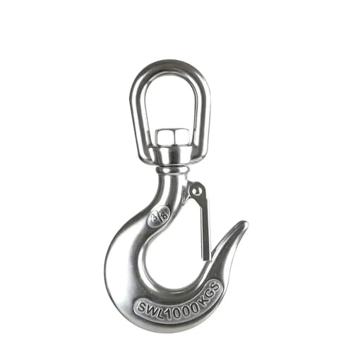 Marine 304 Edelstahl Hebekette Hoist Eye Swivel Drehbare Fracht Haken Schäkel Swivel Snap Haken Last 0,15-1,5 T heavyDuty(1.5T) von MZSKLW