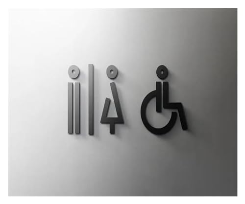 Toilettenbeschilderung Schwarzes WC-Schild, Acryl, 3D-Waschraumtür, Wandkunst, Etikett, Aufkleber, WC-Halter, Beschilderung, Kunst, Hotel, Heimdekoration Toiletten Hinweisschild(17,25x16cm (5mm thick) Toilettenbeschilderung Schwarzes WC-Schild, Acryl, 3D-Waschraumtür, Wandkunst, Etikett, Aufkleber, WC-Halter, Beschilderung, Kunst, Hotel, Heimdekoration Toiletten Hinweisschild(17,25x16cm (5mm thick) von MZSKLW