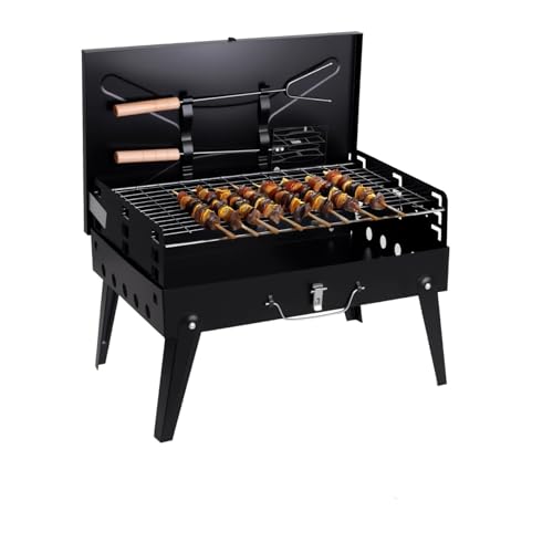Tragbarer Holzkohlegrill, faltbarer BBQ-Grill mit einstellbarer Höhe, kompakt, leicht zu reinigen Tragbarer Holzkohlegrill, faltbarer BBQ-Grill mit einstellbarer Höhe, kompakt, leicht zu reinigen von MZSKLW