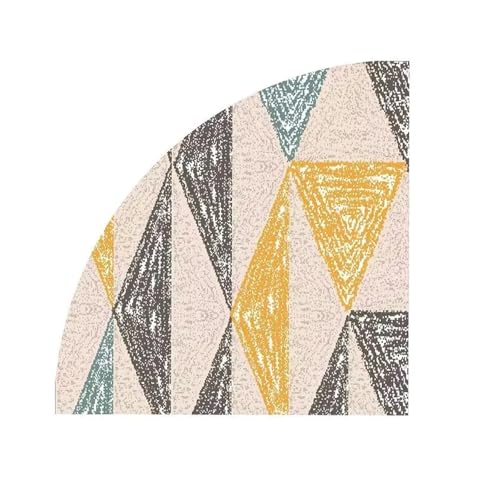 Viertelkreis-Teppich, dekorativer Eckteppich, flauschiger Teppich für Wohnzimmer, Schlafzimmer, Plüsch-Fußmatte, weiche Eingangsmatte (1 Stück, F, 80 x 80 cm) von MZSKLW