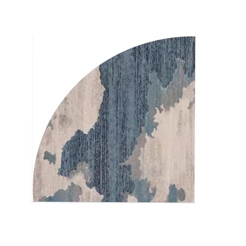 Viertelkreis-Teppich, dekorativer Eckteppich, flauschiger Teppich für Wohnzimmer, Schlafzimmer, Plüsch-Fußmatte, weiche Eingangsmatte (1 x H Teppich, 140 x 140 cm) von MZSKLW
