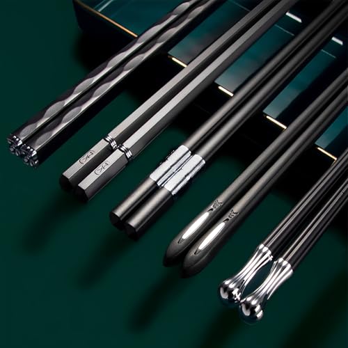 MZSX Essstäbchen, Professionelles EssstäBchen Schwarz Chopsticks Wiederverwendbare, High-End-Design Stäbchen aus , Leicht rutschfest Essbesteck, Japanische China von MZSX