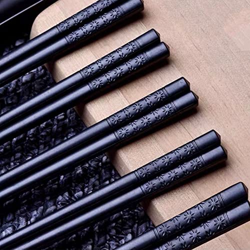 Essstäbchen, Professionelles EssstäBchen Schwarz Chopsticks Wiederverwendbare, High-End-Design Stäbchen aus Fiberglas, Leicht rutschfest Essbesteck, Japanische China von MZSX