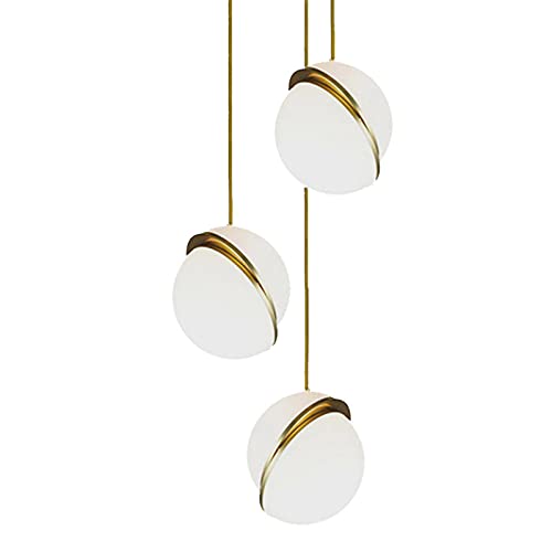 MZStech 3-flammige Acryl Globe Pendelleuchte, Kreative Unregelmäßige Hängeleuchte Pendelleuchte für Esszimmer, Wohnzimmer (15cm) von MZStech