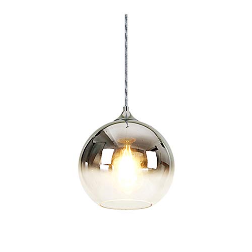 MZStech Sphärische Gradient Color Glas Pendelleuchte, moderne Glas Hängelampe basierend auf E27 Glühbirnen(Silber, 30CM) von MZStech