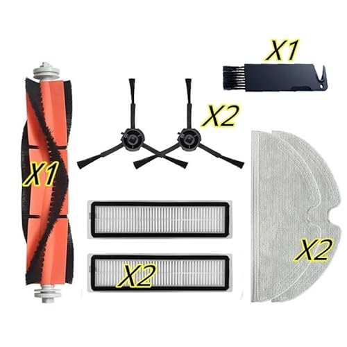 MZTZHVNVGK Zubehör for Dreame Bot D9 Max d9 max RLS5-WHO Roboter-Staubsauger, Hauptwalze, Seitenbürste, Hepa-Filter, Wischlappen, Tuch-Kits(Set F) von MZTZHVNVGK