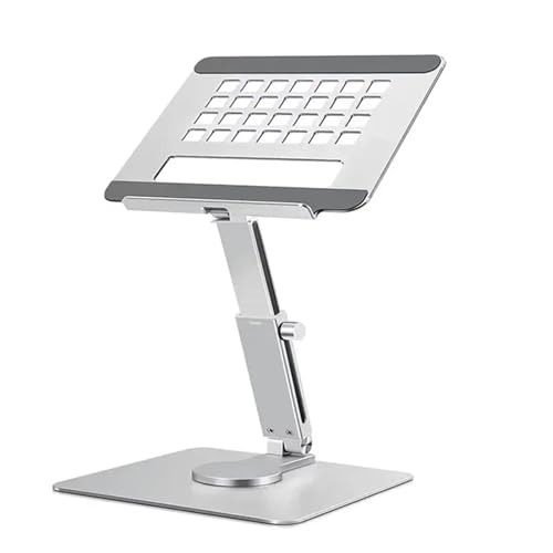 MZYFDC Laptop StäNder Universeller tragbarer Tablet-Halter aus Aluminiumlegierung, zusammenklappbarer Teleskop-Desktop-Ständer, Tablet-Ständer(Silver) von MZYFDC