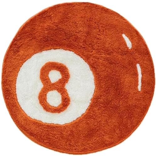 MZYZPPBD 8 Ball Teppich Rutschfester Rund 8 Ball Rug Design Dekor Teppiche Kinderzimmer Billard Zimmer Wasserabsorbierender Stuhlunterlage 8 Ball Billard Teppich Für Schlafzimmer,E,100cm/39.37inch von MZYZPPBD