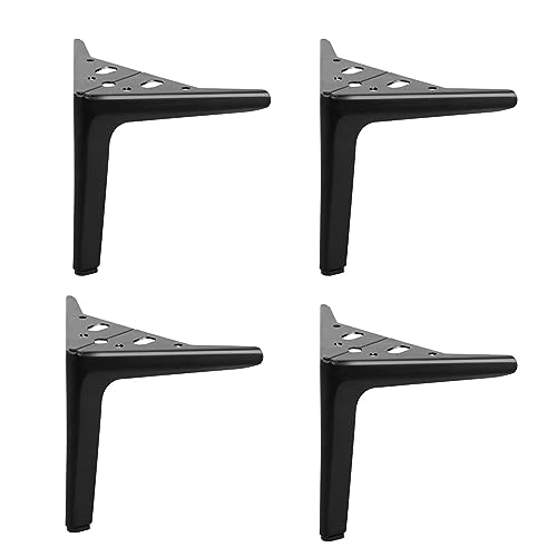 4 Stück Metall Möbelbeine,Dreieckigen Möbelfüßen,Metall Dreieckigen Möbelfüßen,Belastung Bis 800 KG,für Schrankfüße/Schrank/TV-Schränke/Schubladen/Nachttisch Beine (20cm/7.87in,Black) von MZZHEDIE