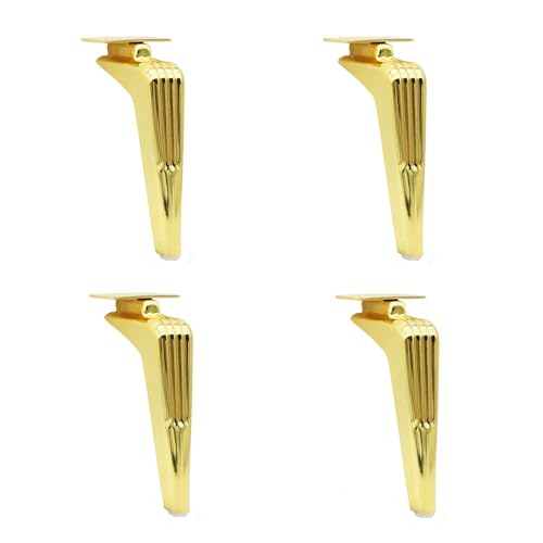 4 Stück Möbelfüße,Sofa Beine aus Metall,Ersatzbeine aus Metall,Schrank Stützfüße,Stützbeine für Couchtisch/TV-Schrank/Badezimmerschrank,Hardware-Zubehör (210mm/8in,Gold) von MZZHEDIE