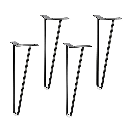 MZZHEDIE 4 Stück Haarnadel Tischbeine,DIY Metall Möbelfüße Hairpin Legs,Ersatz-Haarnadelbeine aus Metall,Haarnadel-Stützbeine,für Couchtisch Nachttisch Verfügbar,Schwarz (180mm/7.1in) von MZZHEDIE