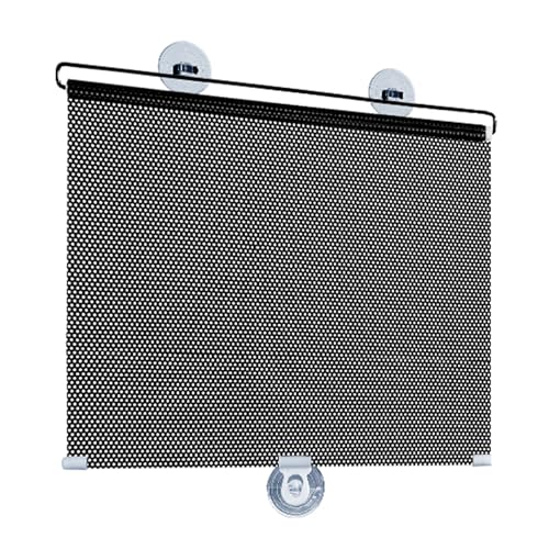 Rollo mit Saugnapf,Verdunkelungsrollo Ohne Bohren,Innen-Teleskop-Rollo,Sonnenschutz für die Windschutzscheibe des Autos,Sichtschutz,für Balkon,Büro,Auto,Reisen,Schwarz (W68×H125cm/27×49in) von MZZHEDIE