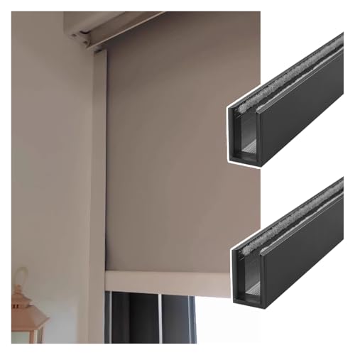 Lichtblocker Anpassbare Verdunkelungsvorhänge Mit Seitlichen Blockierstreifen, 41 51 61 71 81 91 93 Zoll, 2 Stück Jalousien Mit Lichtspaltblockern, Metallrollos(2pack Black,89in/226.1cm) von MZZKFC