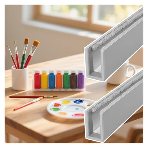 Lichtblocker DIY U-Profil-Verdunkelungsstreifen Seitenschienen Für Jalousien, Rollo-Seitenschienen 2er-Pack, 108 153 204 240cm Verdunkelungsstreifen(Gray,2Pcs 90.5in/229.9cm) von MZZKFC