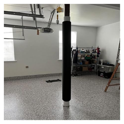 MZZKFC Keller-Rundpfosten-Schaumstoffpolsterung, Selbstklebende Sicherheits-Stoßdämpfer-Stangenpolster, 2cm Dick, Säulenpolsterung Zum Umwickeln(Black H-1.82m/6',Dia 3cm/3") von MZZKFC