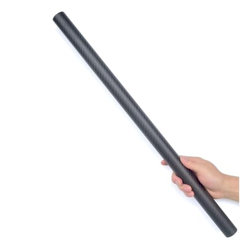 MZZKFC Kohlenstofffaserrohr Schwarzes Carbonfaser-Rundrohr 1000mm, anpassbare 3K-pultrudierte Carbonfaserstäbe, leichtes Gewicht, Carbonfaserrohre für Drohnen- Angelruten(41x37x1000MM) von MZZKFC