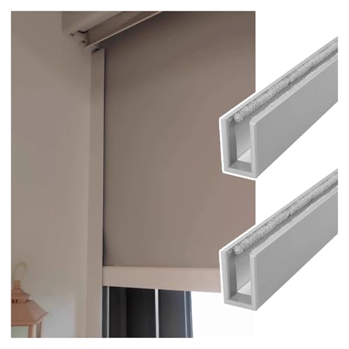Lichtblocker Anpassbare Verdunkelungsvorhänge Mit Seitlichen Blockierstreifen, 41 51 61 71 81 91 93 Zoll, 2 Stück Jalousien Mit Lichtspaltblockern, Metallrollos(2pack Gray,65in/165.1cm) von MZZKFC