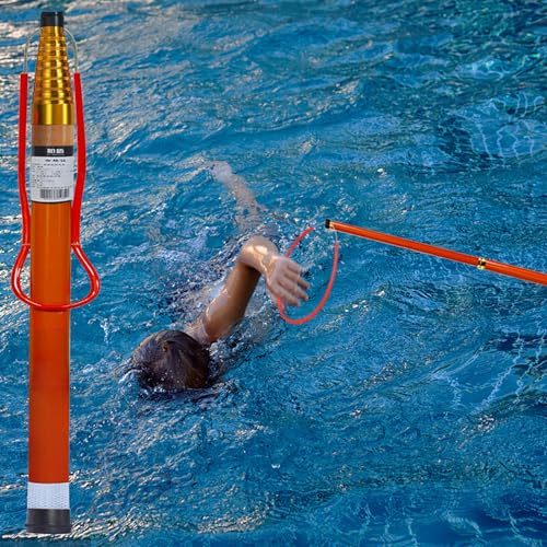 Pool Sicherheitshaken mit Teleskopstangen, Yachten Strand Rettungsschwimmer Rettungsstock für sich abmühende, ertrinkende Schwimmer, mit Leucht- und Reflektorstreifen ( Color : Orange , Size : 32.8ft/ von MZZKFC