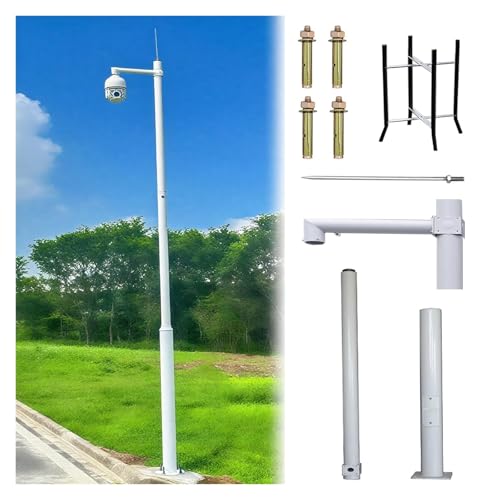 Sicherheitskamera-Mast 2 2,5 3 3,5 4 4,5 5 6m Sicherheitskamerastange Für Den Außenbereich, Universeller Überwachungskameraständer Mit 40cm Blitzableiter, CCTV-Stange(C,78.7in/200cm) von MZZKFC