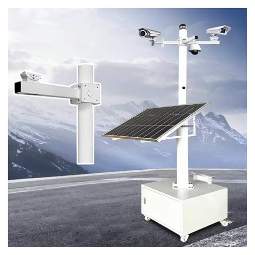 Sicherheitskamera-Mast Mobile Sicherheitskamerastange, 230cm Hohe Überwachungsstange Mit 4 Universalrädern 1 Abschließbarer Aufbewahrungsbox, Wetterfeste CCTV-Stange(B) von MZZKFC