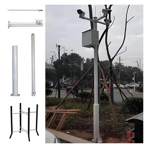 Sicherheitskamera-Mast Montage 2 2.5 3 3.5 4 4.5 5 6m Universalhalterung Für Sicherheitskameras Mit Solarpanels Und Erdspieß, 2–3-teiliger Überwachungskameramast(B,400cm-13 1/10') von MZZKFC