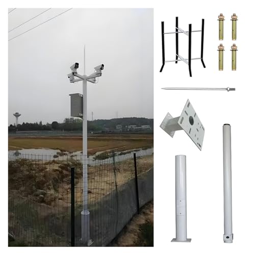 Sicherheitskamera-Mast Segmentierte Halterungssäule Überwachungskameras, Weißer Mast Sicherheitskameras Im Haushalt, 2 2,5 3 3,5 4 4,5 5 6m, 2-3 Abschnitte CCTV-Mast(A,600cm-236.2") von MZZKFC