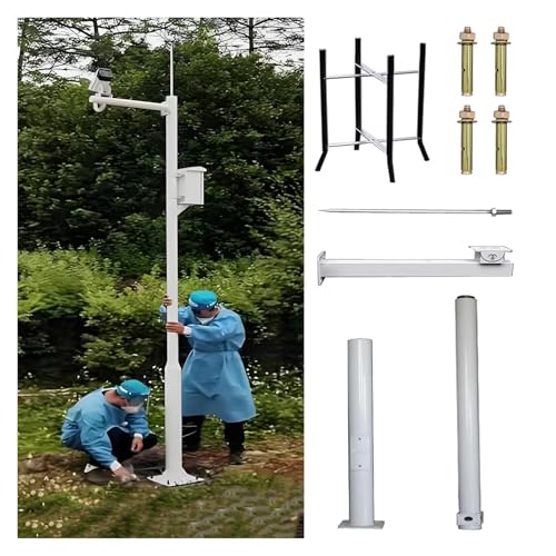 Sicherheitskamera-Mast Segmentierte Halterungssäule Überwachungskameras, Weißer Mast Sicherheitskameras Im Haushalt, 2 2,5 3 3,5 4 4,5 5 6m, 2-3 Abschnitte CCTV-Mast(B,350cm-137.8") von MZZKFC