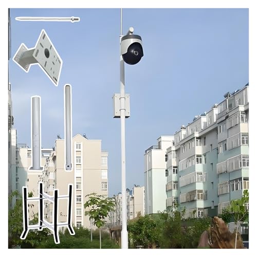 Sicherheitskamera-Mast Spleißbare Halterung Überwachungskameras Mit Verlängerungsstange Lang, Abnehmbarer Halter Überwachungskameras Mit Blitzableiter Und Erdungsstab(A,H-4.5m/14.8ft) von MZZKFC