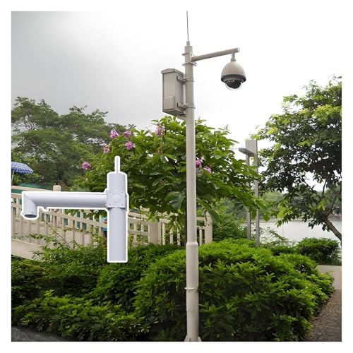 Sicherheitskamera-Mast Überwachungskameras Halterung Säule Weiß, 2 2,5 3 3,5 4 4,5 5 6 M Metall Überwachung Stand Outdoor, Sicherheitskamera Säule Stand Kit Für Haus/Bauernhof/Lager/Mall(White C,H- von MZZKFC