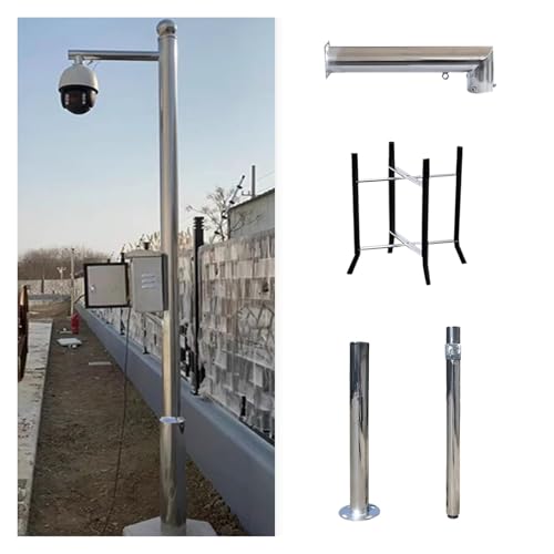 Sicherheitskamera-Mast Verbindungsstange Aus Edelstahl Für CCTV-Kameras, 2–6m Extra Lange Stange Für Überwachungskameras, Halterungssäule Für Überwachungskameras(C,16 2/5 ft (5m)) von MZZKFC