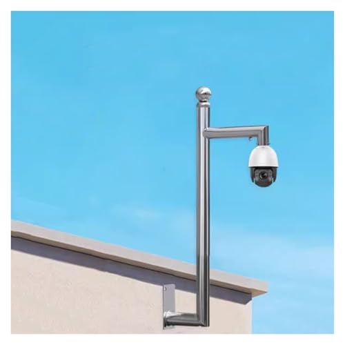Sicherheitskamera-Mast Wandmontierte Überwachungskamera-Halterung, Edelstahl-Sicherheitskamera-Stange, Durchmesser 6cm, Überwachungsständer, Rostfrei(C,39.4 inch/1m) von MZZKFC