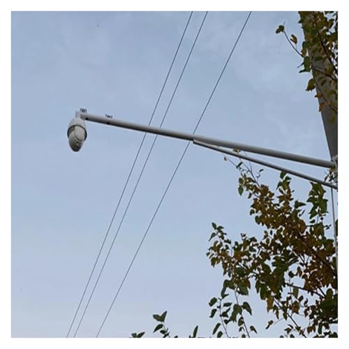 Sicherheitskamera-Mast Weißer Überwachungskameramast 200cm, Außenwandkuppel CCTV IP PTZ-Überwachungskamerahalterung Und -pfosten, Stahlrohrdurchmesser 6cm(White C,78 7/10 in(200cm)) von MZZKFC