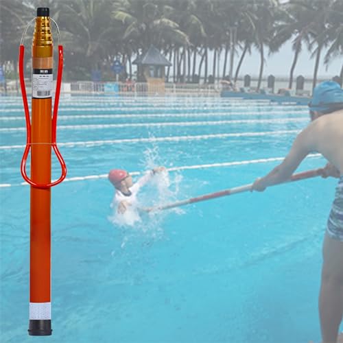 Teleskopische Schwimmbad Sicherheitshaken Stange, 4.5 5.5 6.5m Lebensrettungsausrüstung für gefährliche Wasserbereiche, Hilfe für kämpfende, ertrinkende Schwimmer/ Lehrschwimmer ( Size : 6.5m/21.3ft-- von MZZKFC