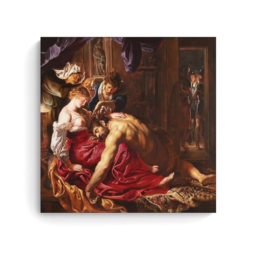 MZeer Peter Paul Rubens Malerwerke, Samson und Delilah, Poster, Kunstdruck, Wandfoto, Farbe, hängendes Bild, Familie, Schlafzimmer, Dekoration, Geschenk, 70 x 70 cm von MZeer