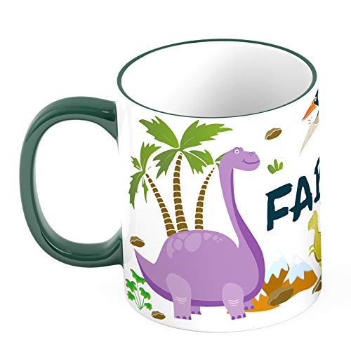 Ma2ca® Dinos Kindertasse Becher Tasse Dinosaurier Tasse Becher-Rand_Dunkelgruen von Ma2ca