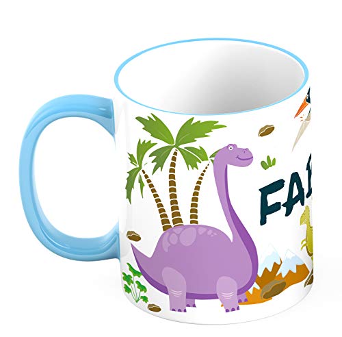 Ma2ca® Dinos Kindertasse Becher Tasse Dinosaurier Tasse Becher-Rand_hellblau von Ma2ca