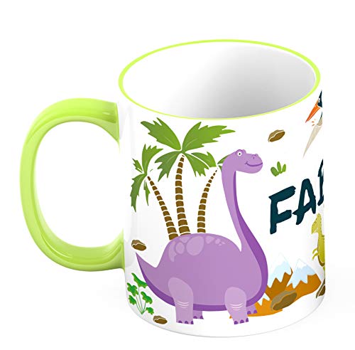 Ma2ca® Dinos Kindertasse Becher Tasse Dinosaurier Tasse Becher-Rand_hellgruen von Ma2ca