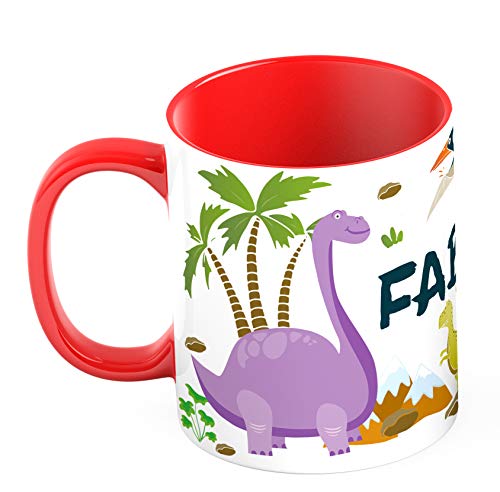 Ma2ca® Dinos Kindertasse Becher Tasse Dinosaurier Tasse Becher-innen_rot von Ma2ca