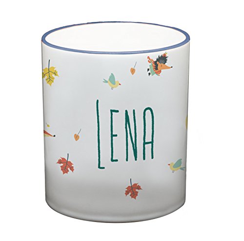 Ma2ca® Namenstasse Waldtiere Kindertasse mit Namen Becher Tasse Tasse Becher-Rand_cambridgeblau von Ma2ca