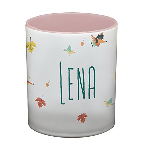 Ma2ca® Namenstasse Waldtiere Kindertasse mit Namen Becher Tasse Tasse Becher-innen_rosa von Ma2ca